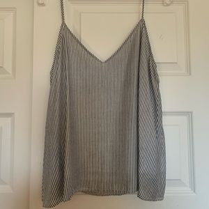 Women’s grey and white striped tank top
